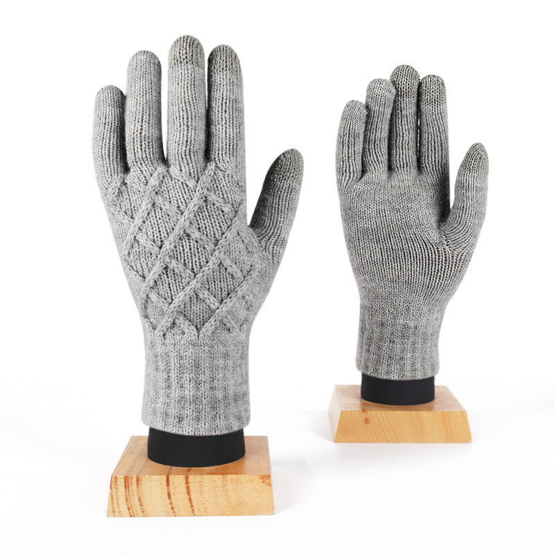 “Cross Stitch Knit Gloves”