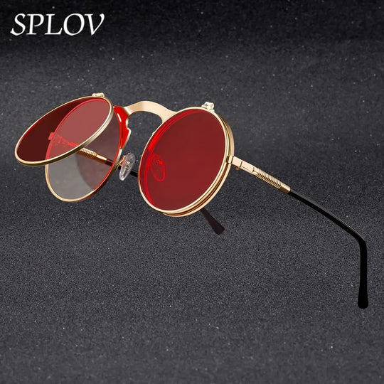 “Vintage Steampunk Flip Fashion Sunglasses”