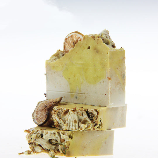 "Jasmine and Lemon Dried Flower Essential Oil  Soap"