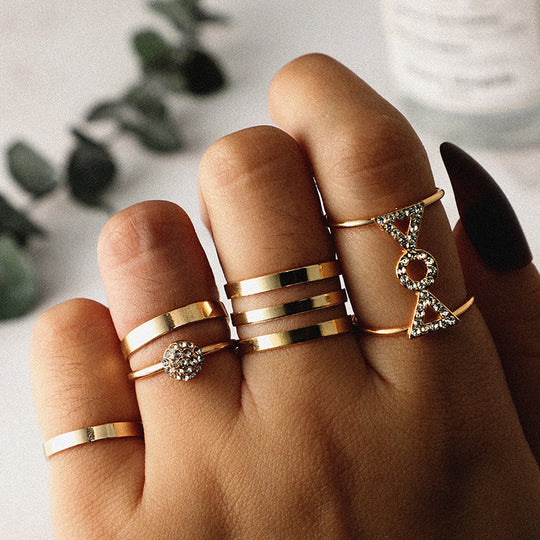 “Starburst Alloy Ring Set”