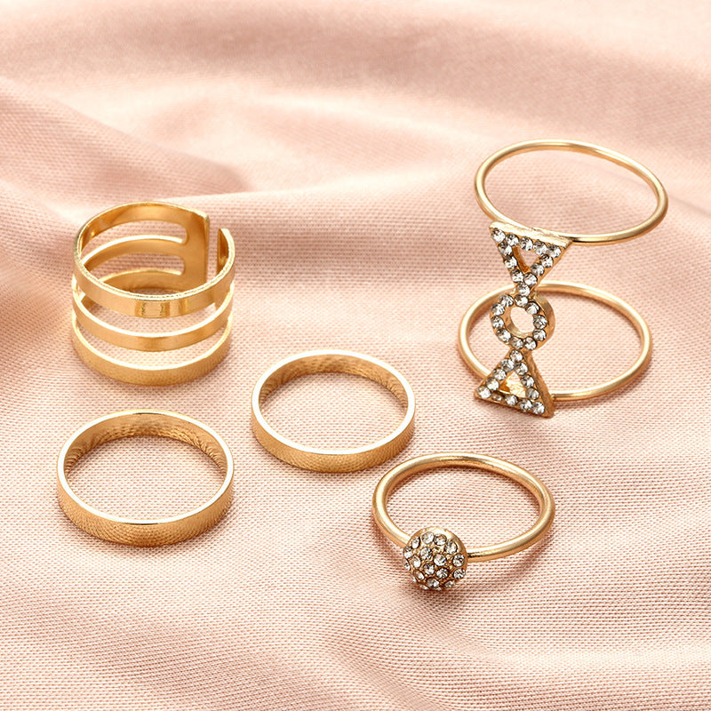 “Starburst Alloy Ring Set”