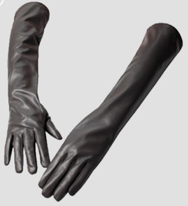 “Faux Leather Elbow Gloves”