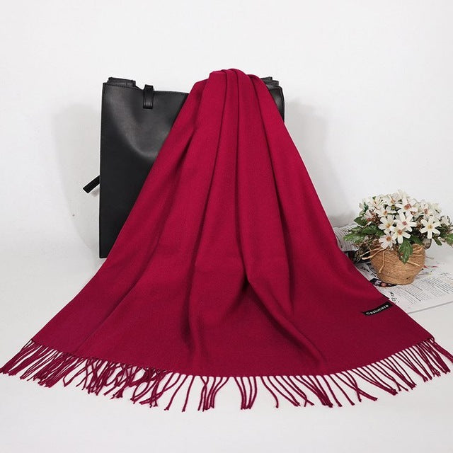 “Fringed Faux Cashmere Scarf”