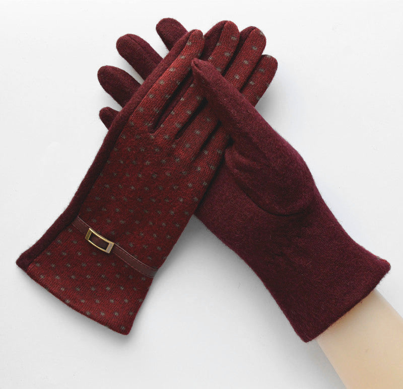 “Dancing Dots Cashmere Gloves”