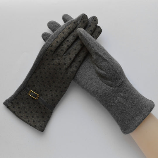 “Dancing Dots Cashmere Gloves”