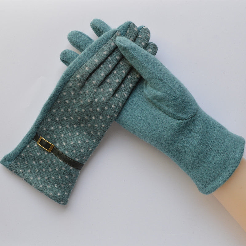 “Dancing Dots Cashmere Gloves”