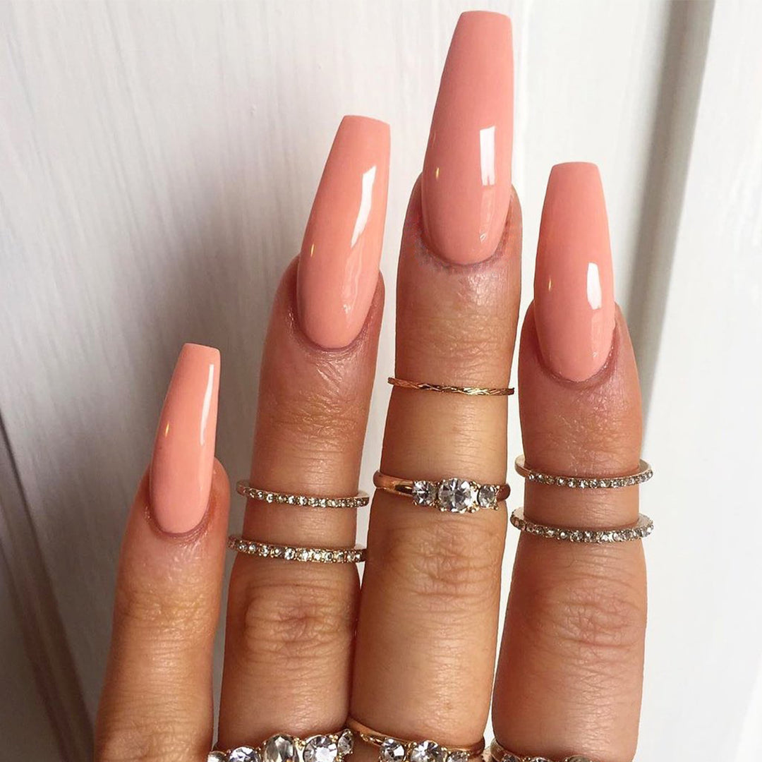 “Summertime Code Long Ballet Tip Fashion Nails”