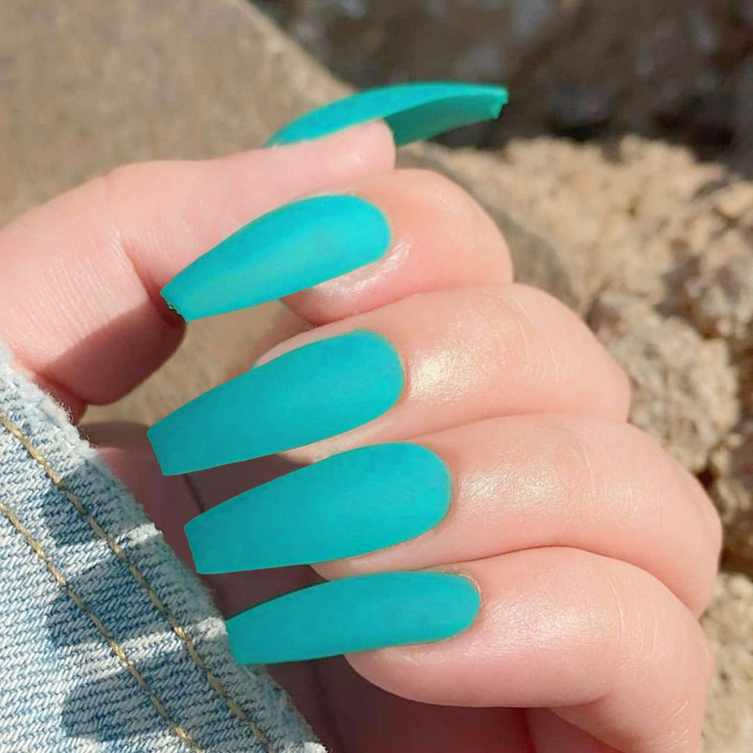 “Summertime Code Long Ballet Tip Fashion Nails”