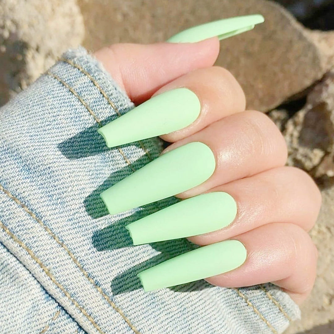 “Summertime Code Long Ballet Tip Fashion Nails”