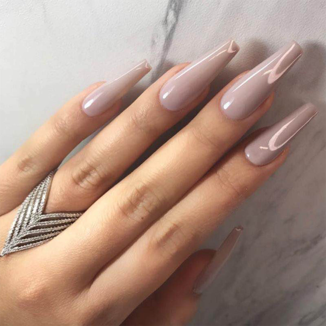 “Summertime Code Long Ballet Tip Fashion Nails”