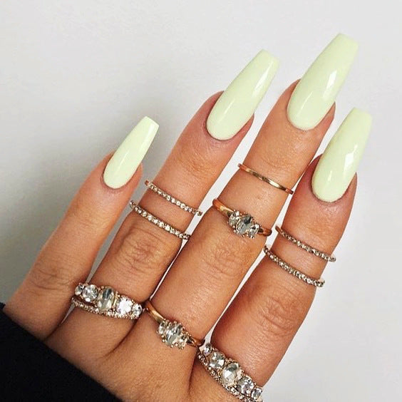 “Summertime Code Long Ballet Tip Fashion Nails”