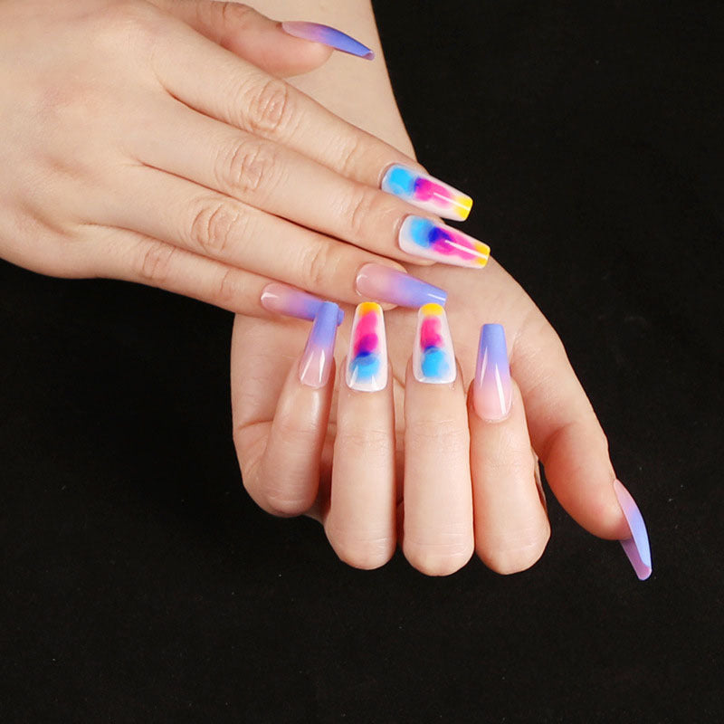 “Summertime Code Long Ballet Tip Fashion Nails”