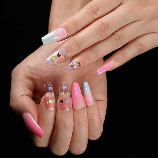 “Summertime Code Long Ballet Tip Fashion Nails”