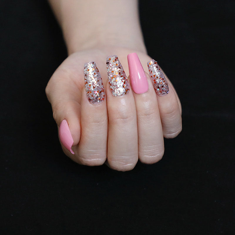 “Summertime Code Long Ballet Tip Fashion Nails”