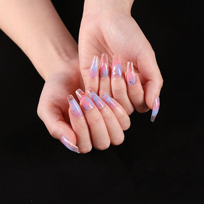 “Summertime Code Long Ballet Tip Fashion Nails”