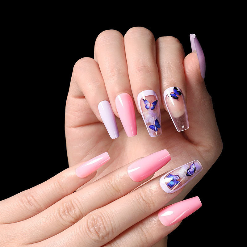 “Summertime Code Long Ballet Tip Fashion Nails”