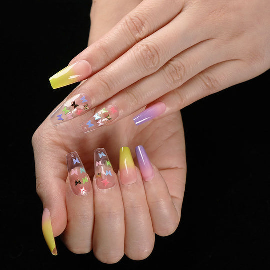 “Summertime Code Long Ballet Tip Fashion Nails”