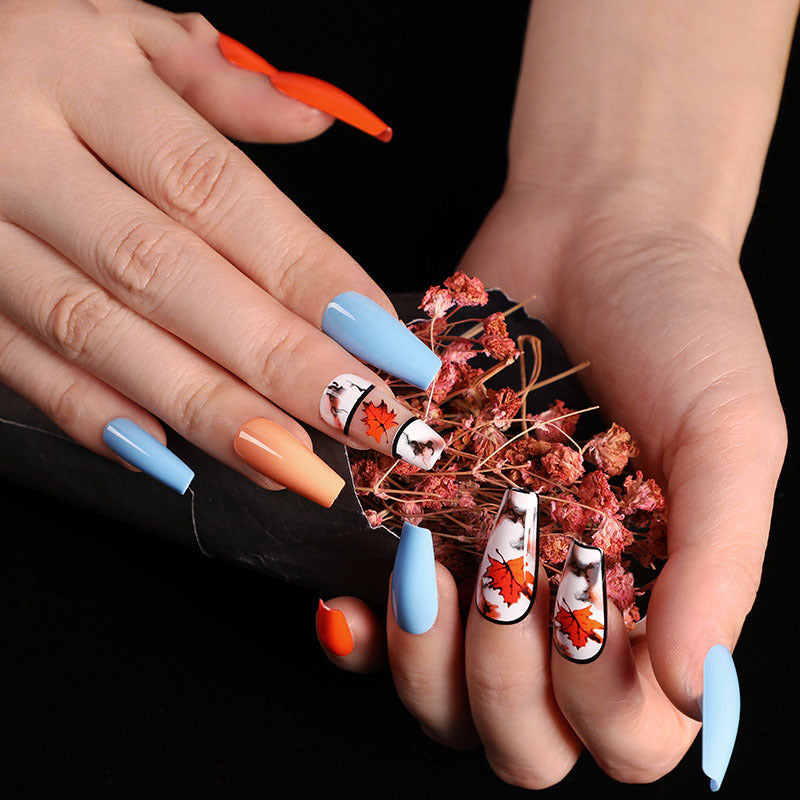 “Summertime Code Long Ballet Tip Fashion Nails”