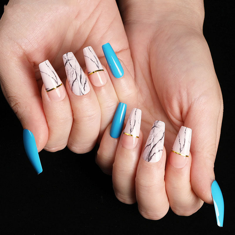 “Summertime Code Long Ballet Tip Fashion Nails”