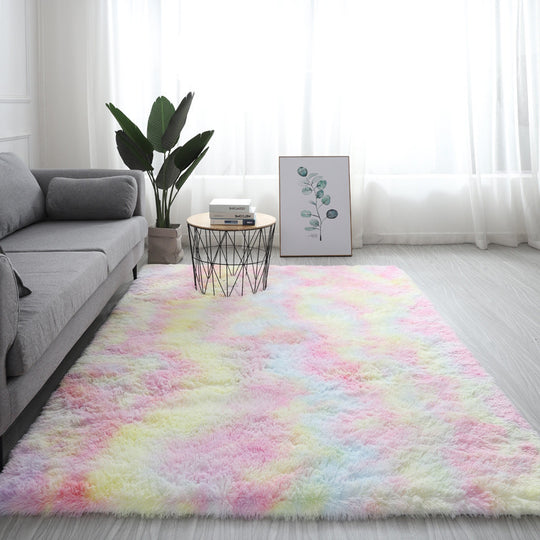 "Long Hair Tie-Dyed Fluffy Area Rug"