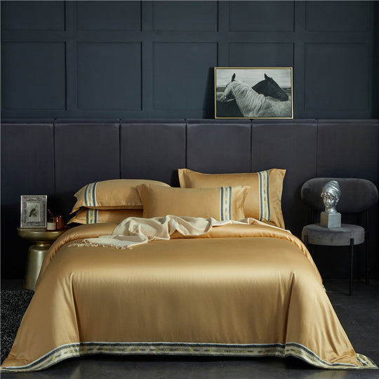 “Luxurious Stripes 4 Piece Satin Bedding Set”