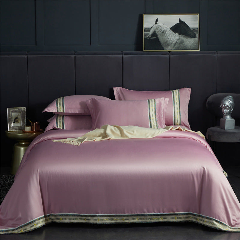 “Luxurious Stripes 4 Piece Satin Bedding Set”