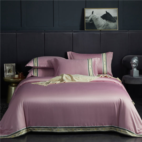 “Luxurious Stripes 4 Piece Satin Bedding Set”