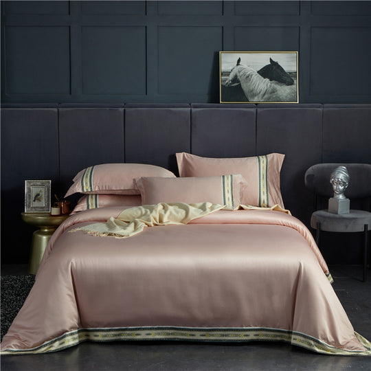 “Luxurious Stripes 4 Piece Satin Bedding Set”