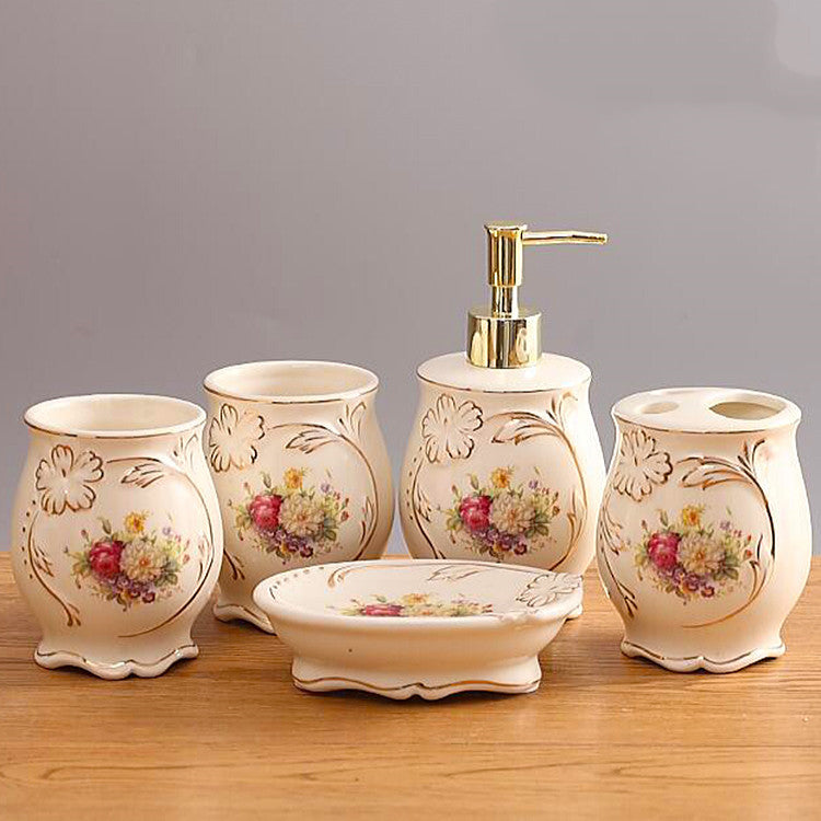 “Classic Ceramic 5 Piece Powder Room Set”