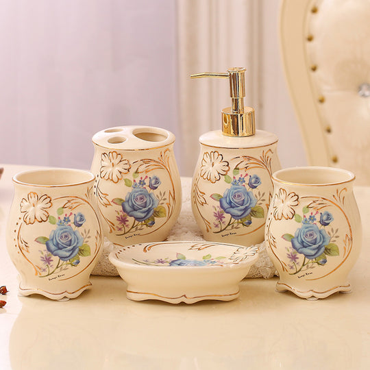 “Classic Ceramic 5 Piece Powder Room Set”