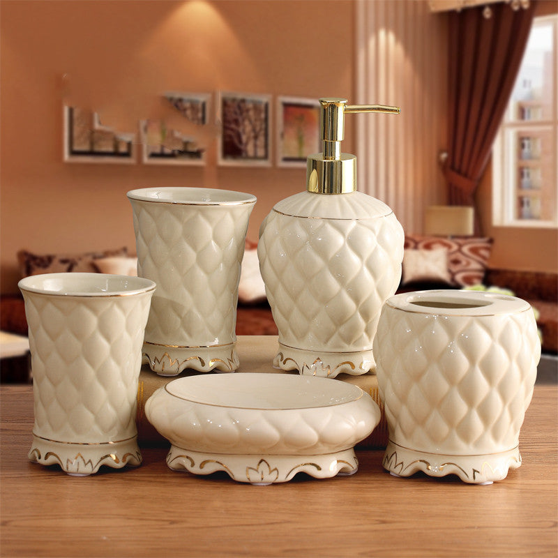 “Classic Ceramic 5 Piece Powder Room Set”