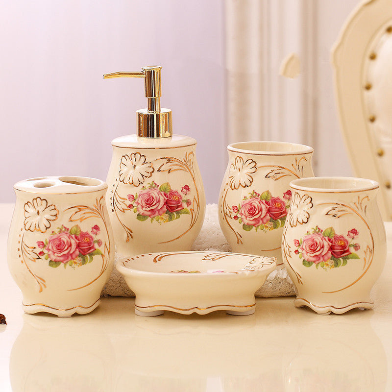 “Classic Ceramic 5 Piece Powder Room Set”