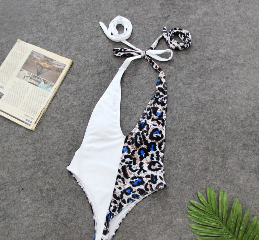 “Nicole Leopard Print Tie Swimsuit”