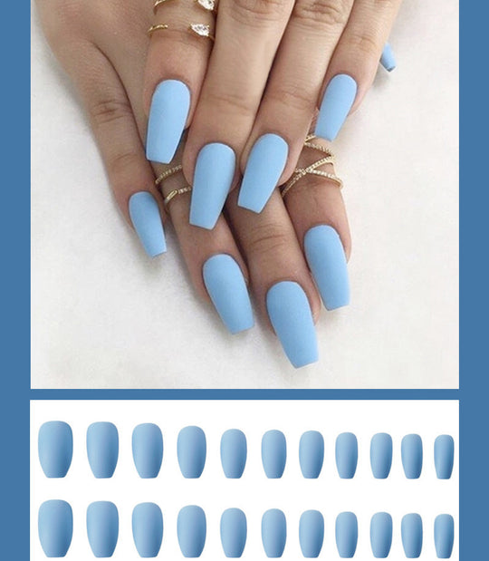 "Matte Attack Mid Coffin Tip Fashion Nails"