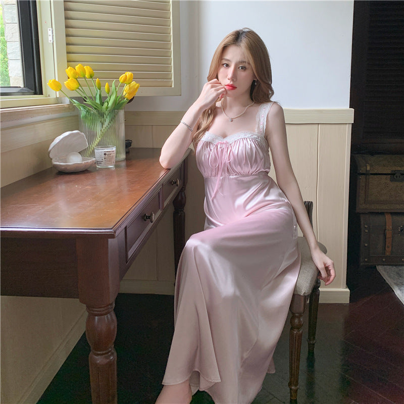 “Gemma Milkmaid Satin Nightgown”