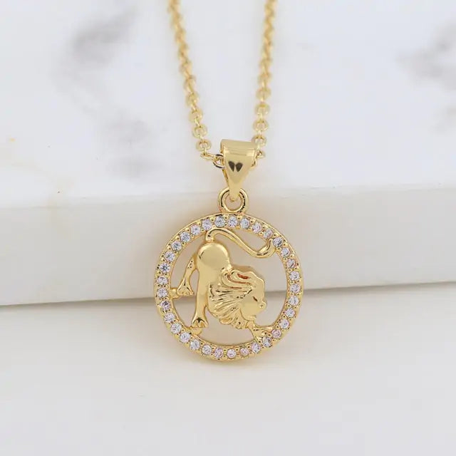 "3D Zodiac Symbol Fashion Necklace"