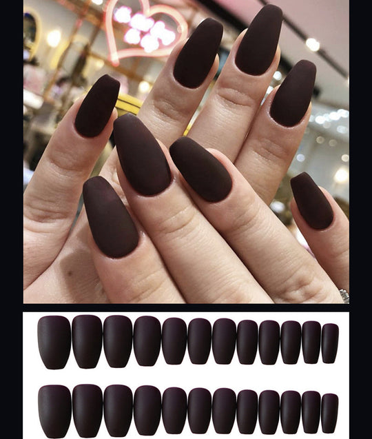 "Matte Attack Mid Coffin Tip Fashion Nails"