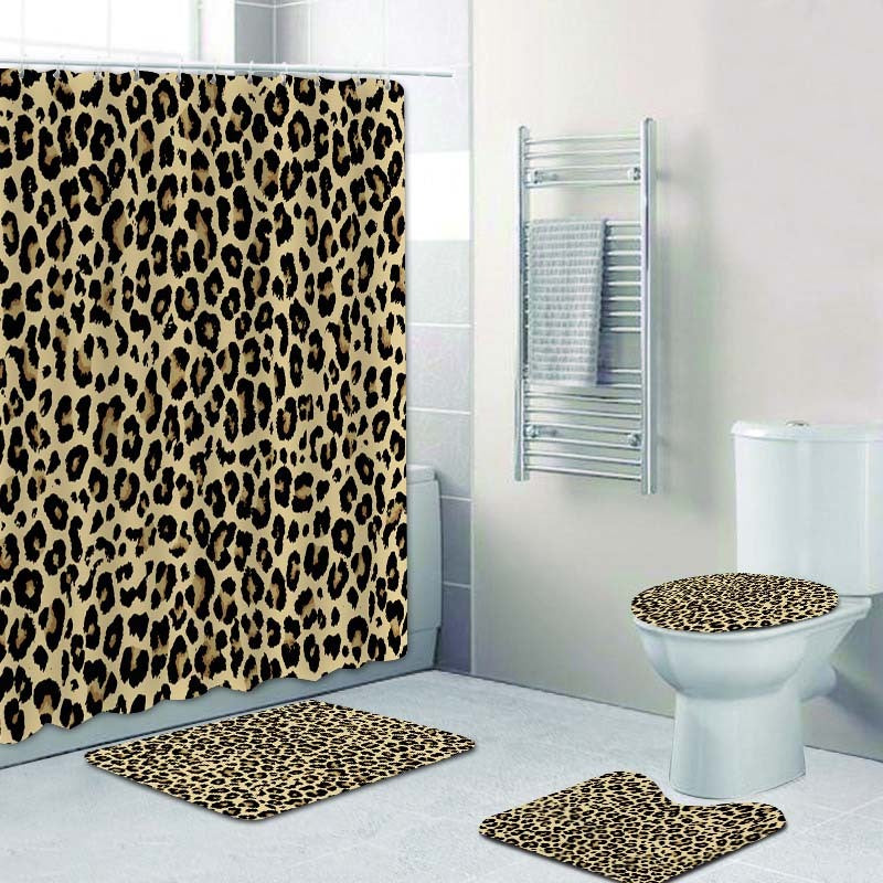 “Animal Print 4 Piece Shower Accessories Set”