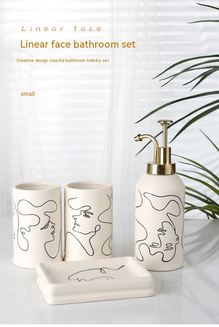 “Profile Art 4 Piece Ceramic Bathroom Set”