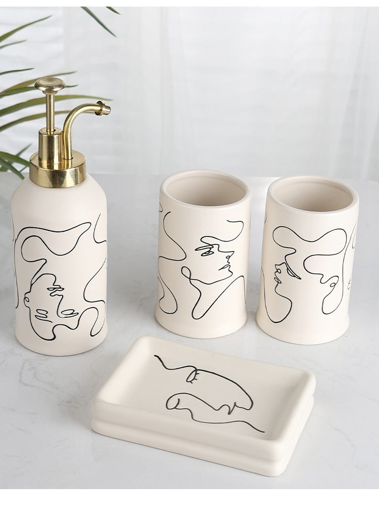 “Profile Art 4 Piece Ceramic Bathroom Set”