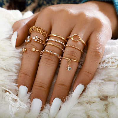 “8 Piece Minimalist Gold Alloy Rings”