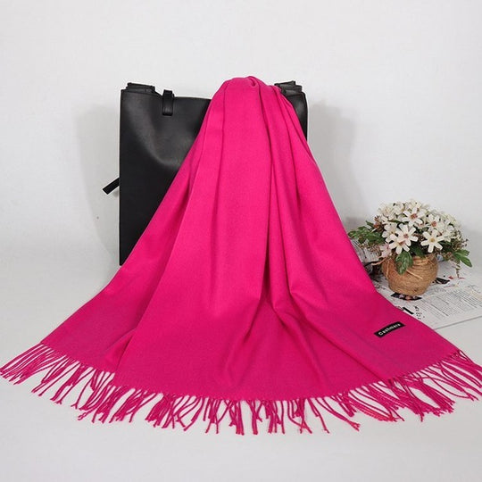 “Fringed Faux Cashmere Scarf”