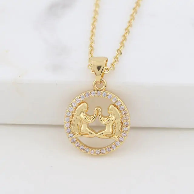 "3D Zodiac Symbol Fashion Necklace"