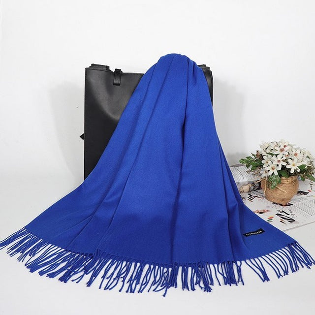 “Fringed Faux Cashmere Scarf”