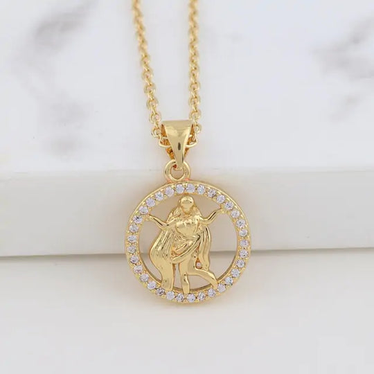 "3D Zodiac Symbol Fashion Necklace"