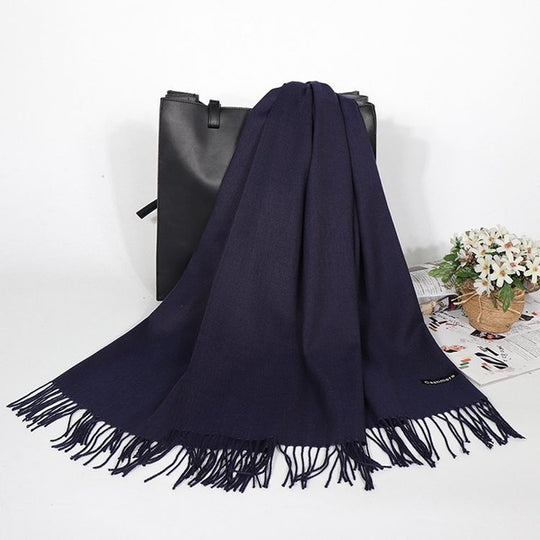 “Fringed Faux Cashmere Scarf”