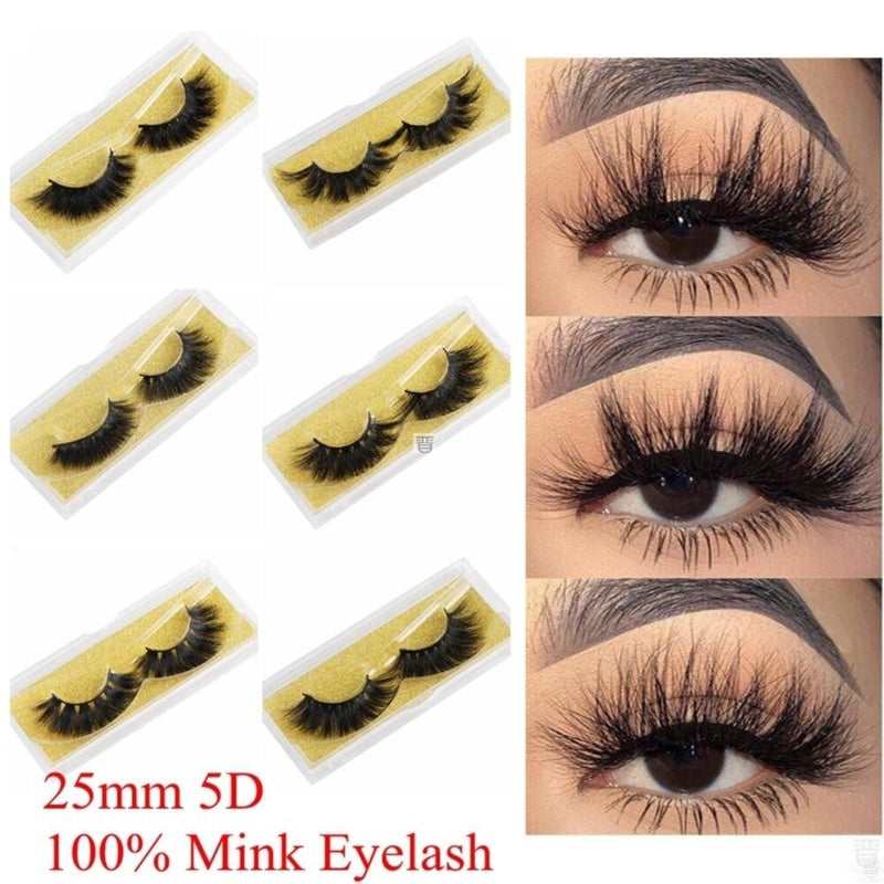 “25 mm Mink 5D Strip False Lashes”