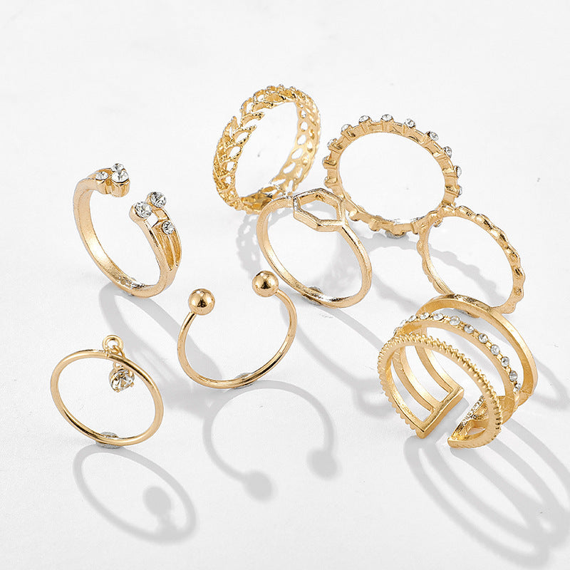 “8 Piece Minimalist Gold Alloy Rings”