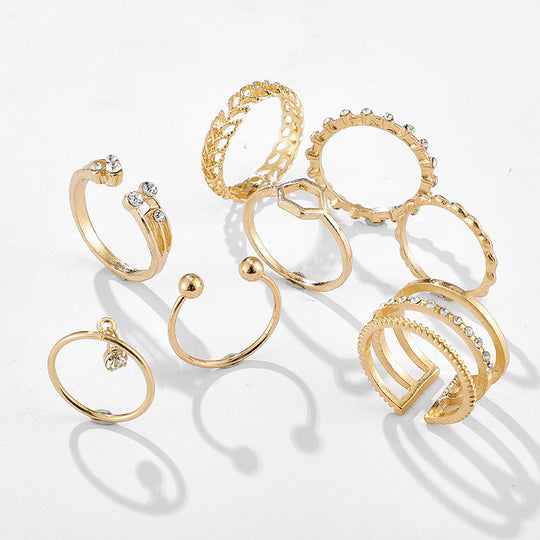 “8 Piece Minimalist Gold Alloy Rings”