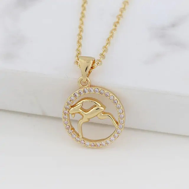 "3D Zodiac Symbol Fashion Necklace"